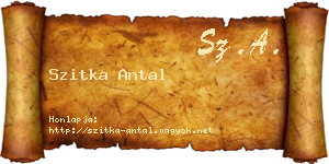 Szitka Antal névjegykártya
